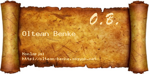 Oltean Benke névjegykártya